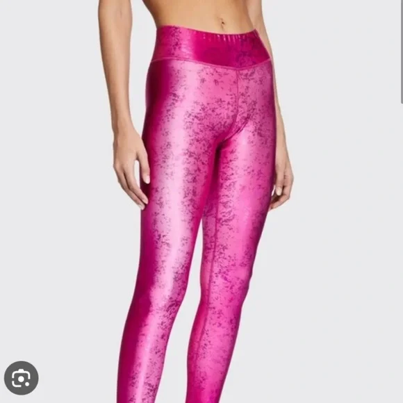 BNWT Terez Hot Pink Metallic Leggings XS - Picture 2 of 7